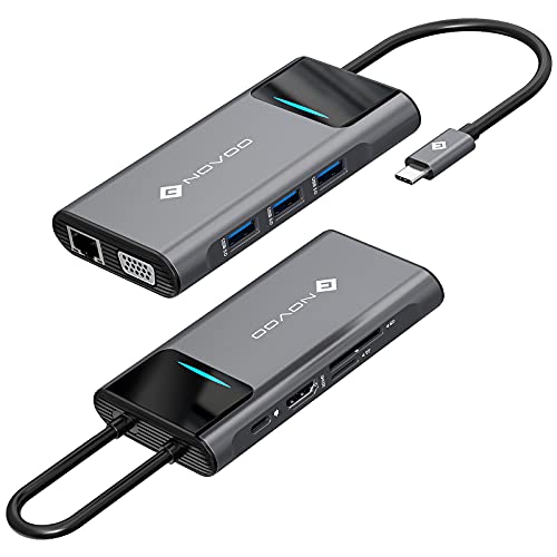 NOVOO 9 in 1 Docking Station, USB C Dual HDMI Hub, Multiport Dock USB C auf USB x 4, PD 100W, Gigabit Ethernet, SD/TF Kartenleser, Dockingstation für MacBook Air Pro HP Dell XPS NOVOO 9 in 1 Docking Station, USB C Dual HDMI Hub, Multiport Dock USB C auf USB x 4, PD 100W, Gigabit Ethernet, SD/TF Kartenleser, Dockingstation für MacBook Air Pro HP Dell XPS von NOVOO