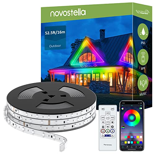 NOVOSTELLA Led Band Aussenbereich 16M, RGB Led Schlauch Sync mit Musik, Led Strip Outdoor Wasserdicht, Lichtschlauch mit App fuer Draussen, Balkon, Garten, Baum, Weihnachten, Hochzeit, Party von NOVOSTELLA