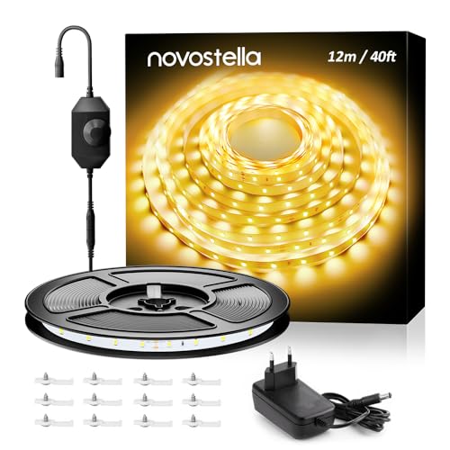 NOVOSTELLA Warmweiss DIY Flexible LED Leiste, 12M 24V LED Streifen mit 672 LEDs, Dimmbar, 3000K Bars mit Netzteil für Küche Heimdekoration Selbstklebend NOVOSTELLA Warmweiss DIY Flexible LED Leiste, 12M 24V LED Streifen mit 672 LEDs, Dimmbar, 3000K Bars mit Netzteil für Küche Heimdekoration Selbstklebend von NOVOSTELLA