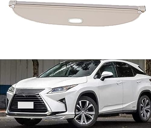 NOVSKI Einziehbarer Auto Laderaumabdeckung Rollo,für Lexus Rx200t Rx270 Rx300 Rx350 Rx450h 2003-2021 Kofferraum Schutz Abdeckung Cargo Cover Dekoration Zubehör.,F-2016-2021-Beige von NOVSKI