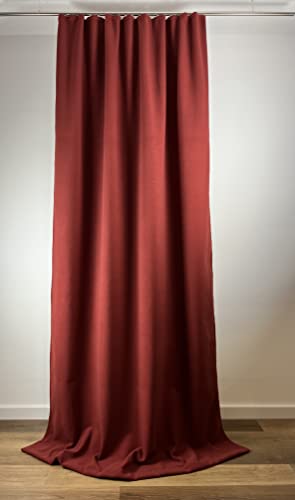 NOVUM fix Filzvorhang mit Kräuselband Softfilz Thermovorhang Kälteschutz Türvorhang Raumteiler Schallschutz Übergardine Bordeaux-rot XXL bis 350 cm hoch energiesparer von NOVUM fix