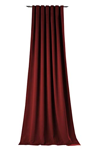 NOVUM fix Vorhang Verdunkelung Bordeaux rot Kälteschutz Kräuselband Blickdicht Klimavorhang Übergardine XXL extra lang bis 350 cm energiesparen 145x250 cm (BxH) von NOVUM fix
