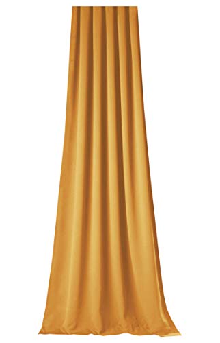 NOVUM fix Vorhang Verdunkelung Kälteschutz Kräuselband Blickdicht Klimavorhang Übergardine XXL extra lang bis 350 cm energiesparen Curry 145x250cm(BxH) von NOVUM fix