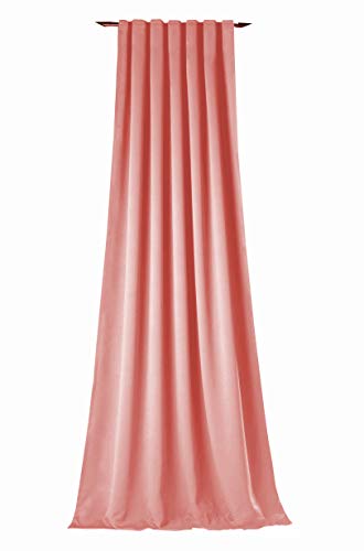 NOVUM fix Vorhang Verdunkelung Kälteschutz Kräuselband Blickdicht Klimavorhang Übergardine XXL extra lang bis 350 cm energiesparen Pink, 145x250cm(BxH) von NOVUM fix