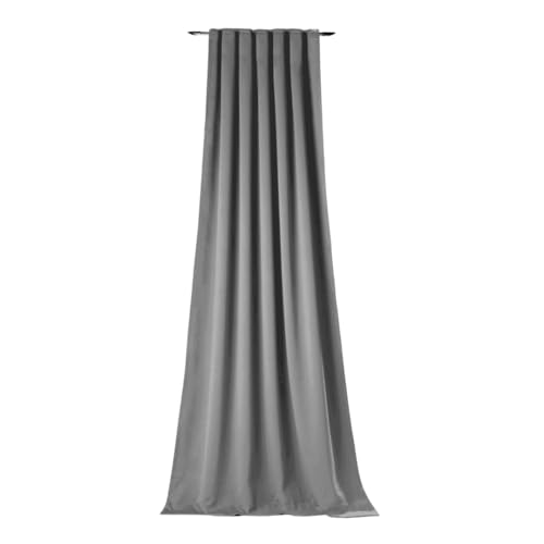 NOVUM fix Vorhang Verdunkelung Kälteschutz Kräuselband Blickdicht Klimavorhang Übergardine extra lang bis 350 cm energiesparen Grau 145x275cm(BxH) von NOVUM fix