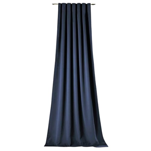 NOVUM fix Vorhang Verdunkelung dunkelblau Kälteschutz Kräuselband Blickdicht Klimavorhang Übergardine XXL extra lang energiesparen 145x350 cm(BxH) von NOVUM fix