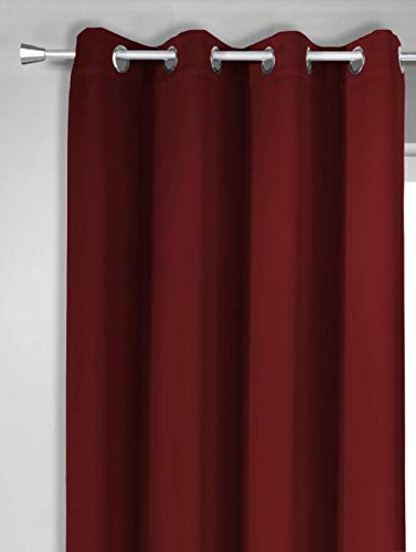 NOVUM fix Verdunkelungsvorhang mit Ösen, Bordeaux-Rot, Extra lang 350 cm, Stoffbreite ca. 145 cm, Blickdicht, Thermoeffekte für Kälteschutz und Wärmeschutz, energiesparende Gardine von NOVUM fix