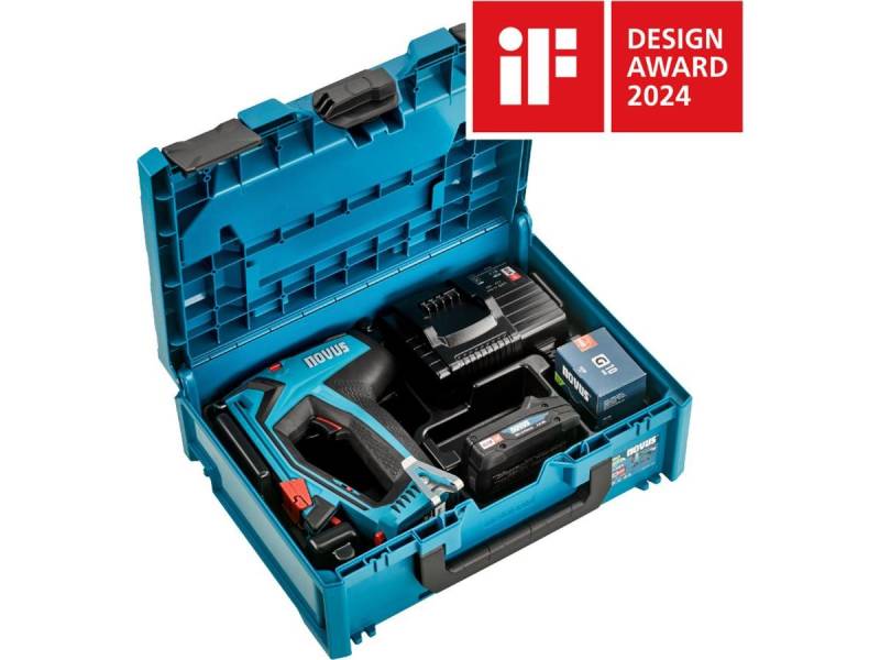 NOVUS Akku-Tacker J-551 Metabox Set, (Set), inkl. 1x CAS 18V Akku und Ladegerät, 5.000 Stück Klammern von NOVUS