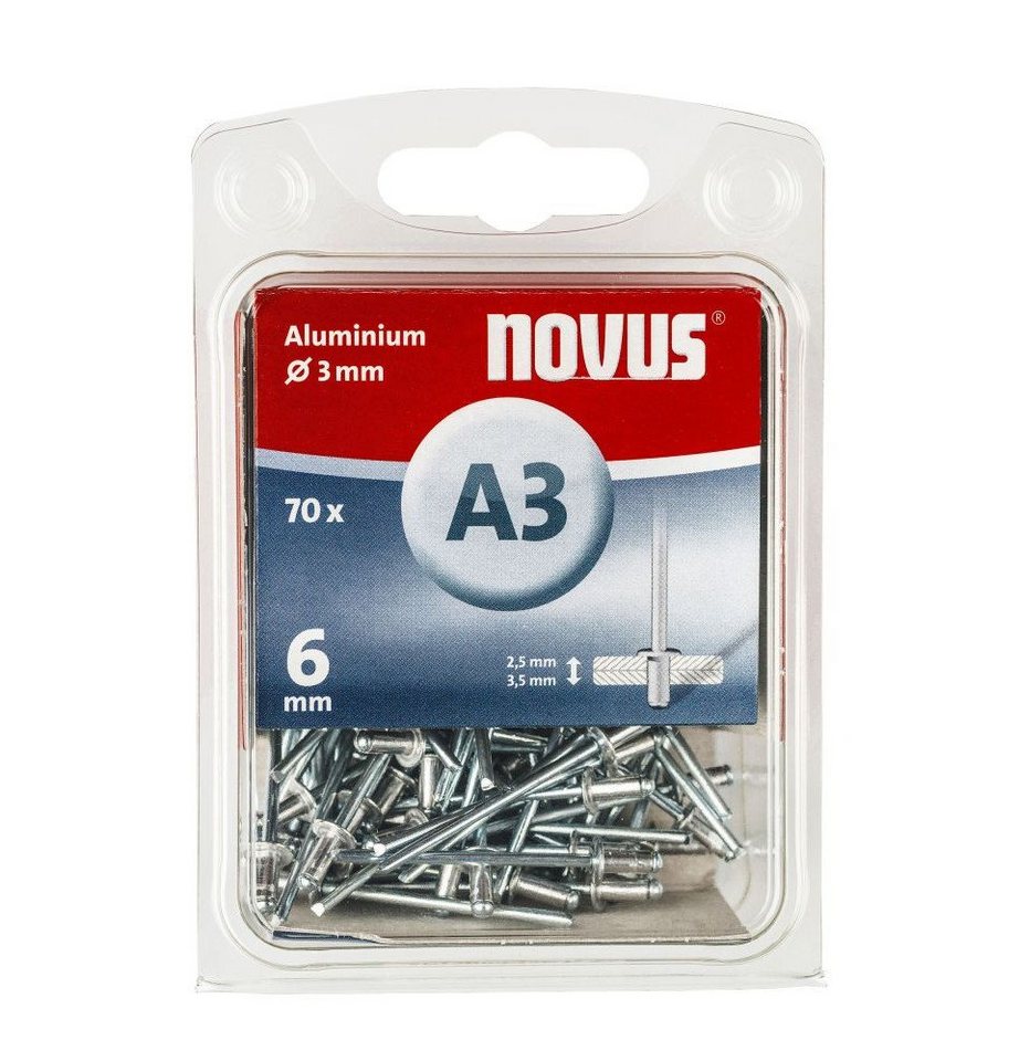 NOVUS Blindniete Novus Blindnieten Typ A3/6 Aluminium 70 Stück NOVUS Blindniete Novus Blindnieten Typ A3/6 Aluminium 70 Stück von NOVUS