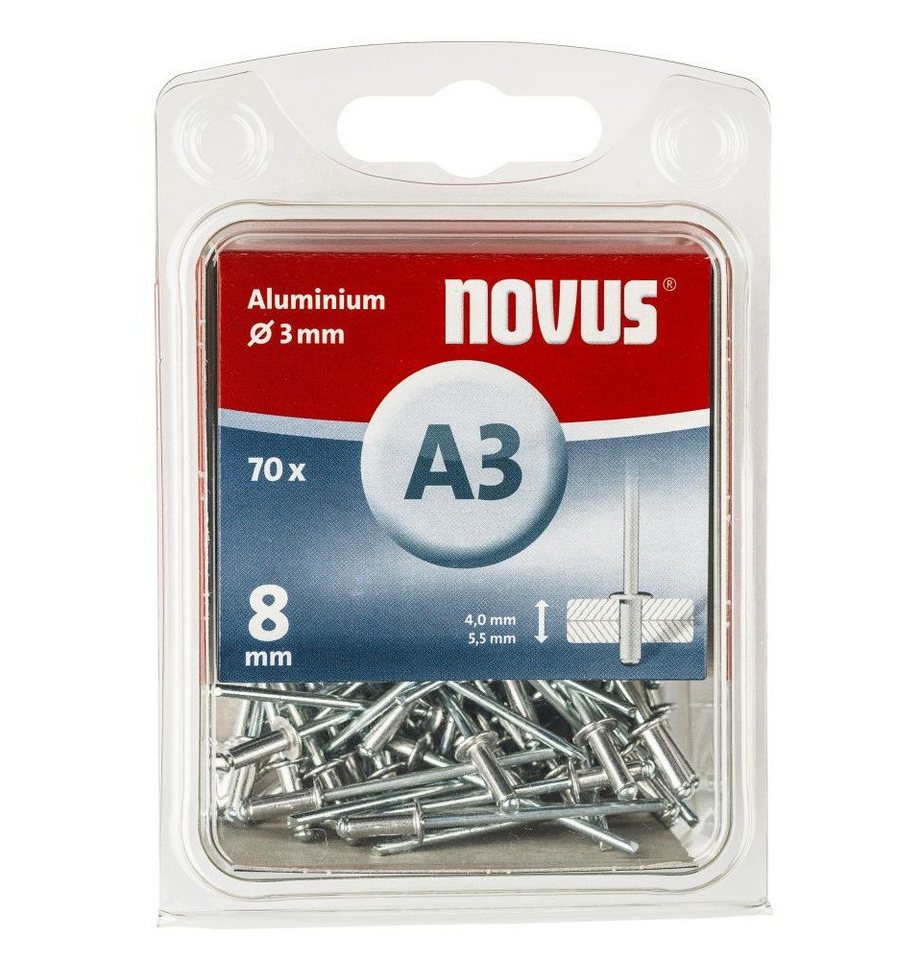 NOVUS Blindniete Novus Blindnieten Typ A3/8 Aluminium 70 Stück von NOVUS