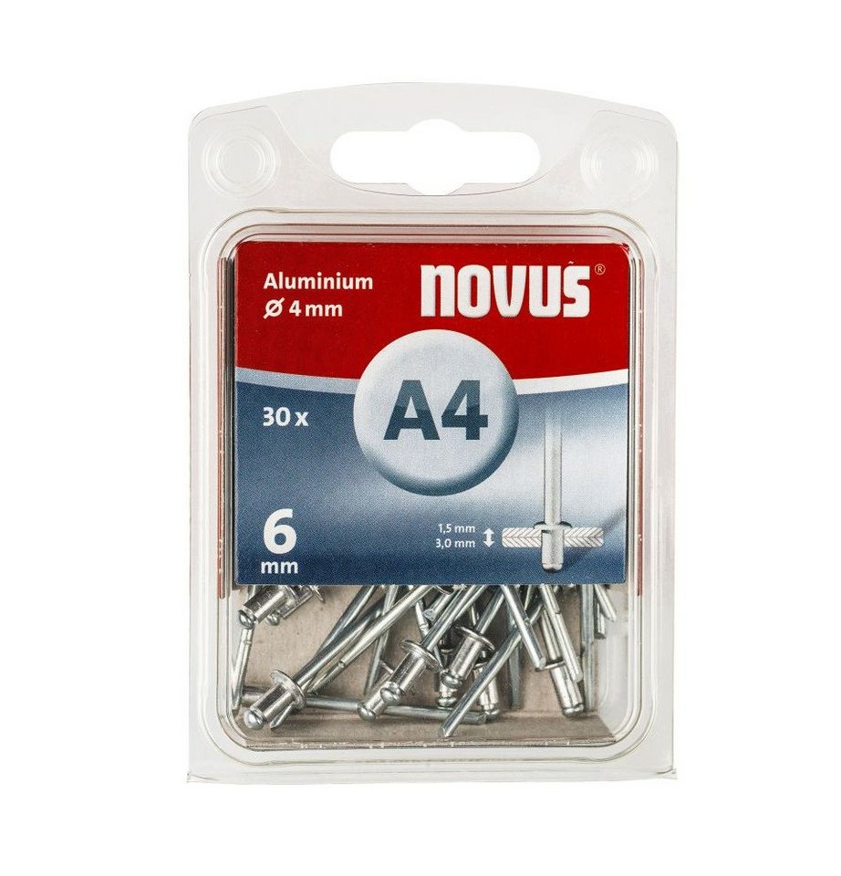 NOVUS Blindniete Novus Blindnieten Typ A4/6 Aluminium 30 Stück von NOVUS