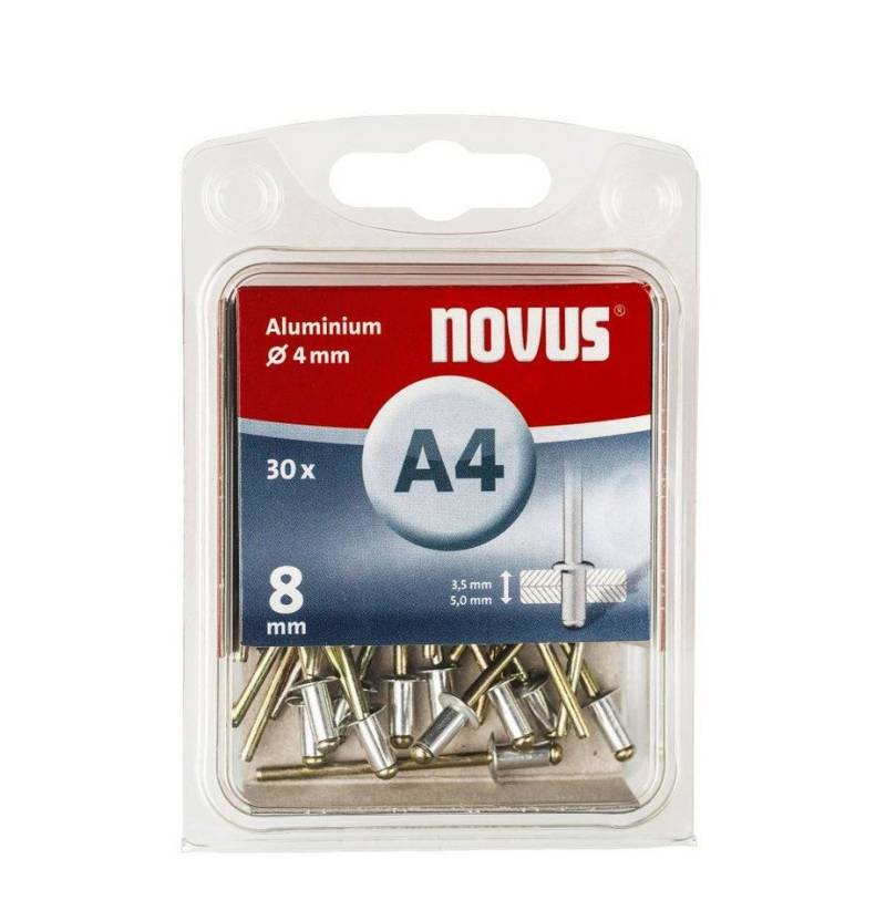 NOVUS Blindniete Novus Blindnieten Typ A4/8 Aluminium 30 Stück von NOVUS
