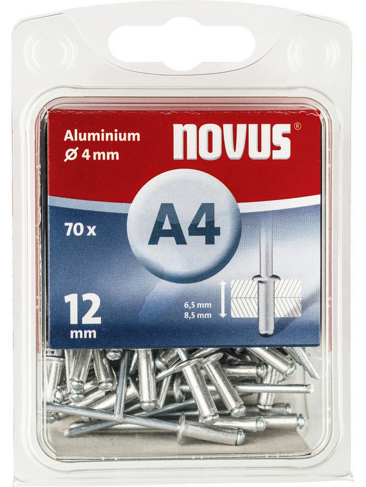 NOVUS Blindniete Novus Blindnieten Typ A4 /12 Aluminium 70 Stück von NOVUS