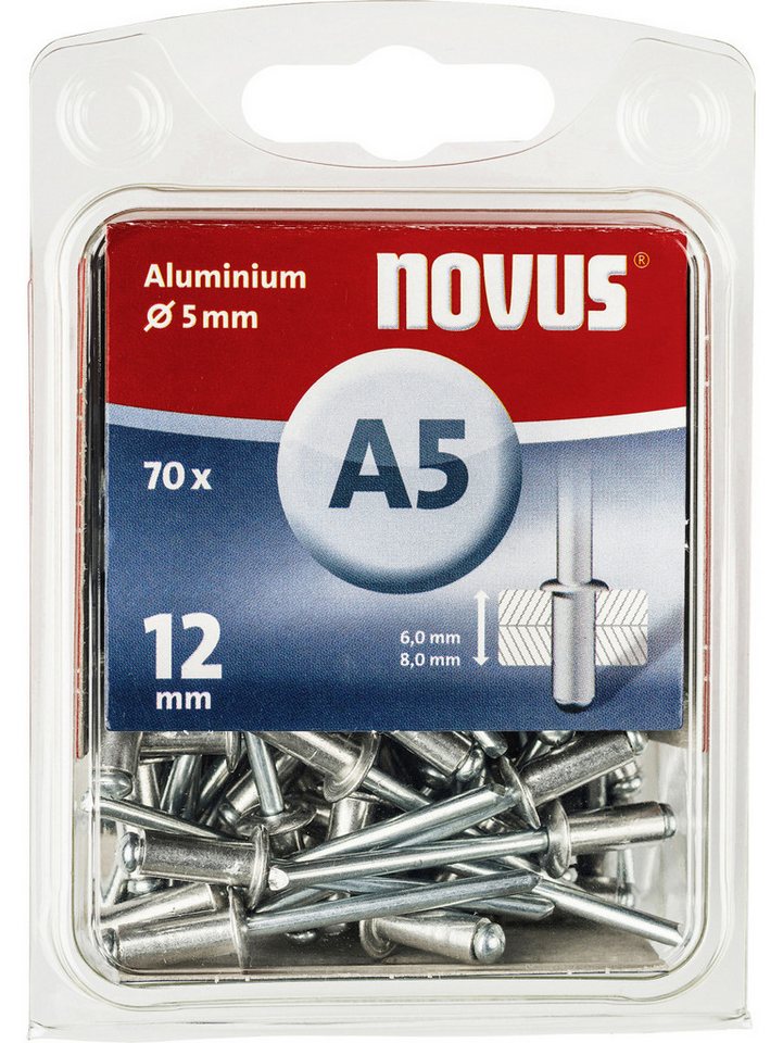 NOVUS Blindniete Novus Blindnieten Typ A5/12 Aluminium 70 Stück NOVUS Blindniete Novus Blindnieten Typ A5/12 Aluminium 70 Stück von NOVUS
