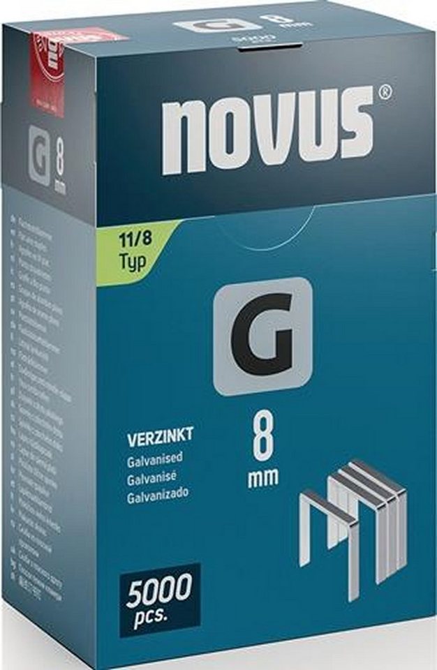 NOVUS Draht NOVUS Flachdrahtklammer G Typ 11 B10,6xL8mm Draht-B.1,25mm 5000 St.NO von NOVUS