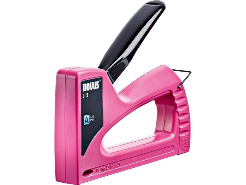 NOVUS Handtacker J-13 Pink, Kleiner Handtacker mit hochwertigem Kunststoffgehäuse von NOVUS