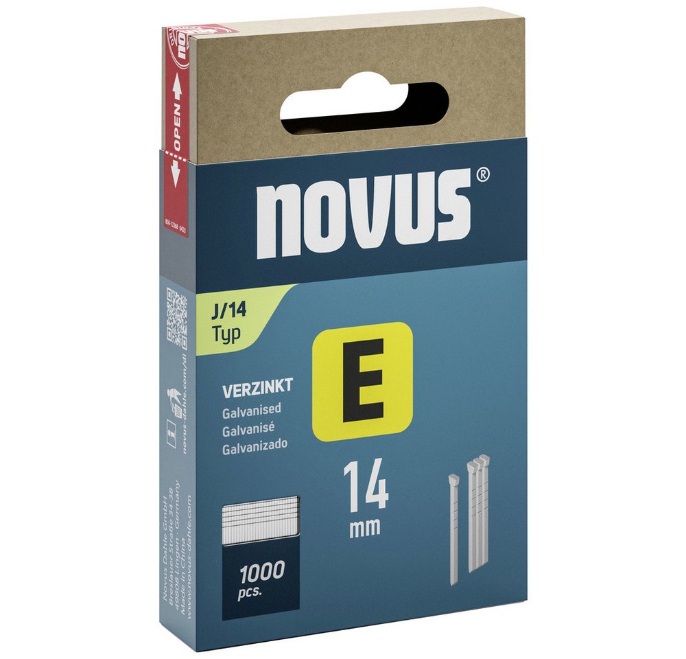 NOVUS Handtacker Nägel E Typ J 14mm 1000 St. Novus 044-0088 von NOVUS