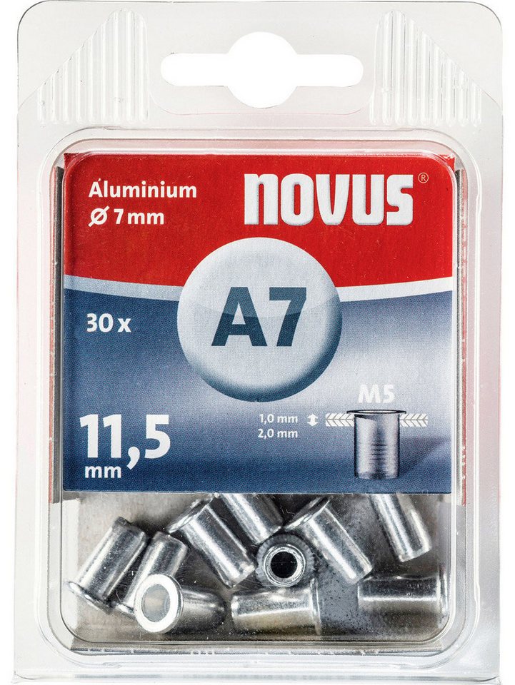 NOVUS Muttern Novus Blindnietmutter A7/11,5 M5 Gewinde Alu 30 von NOVUS
