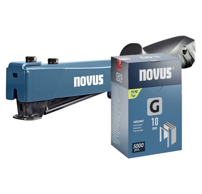 NOVUS Nagler Hammertacker J-044 Set + 5000 Flachdrahtklammern von NOVUS