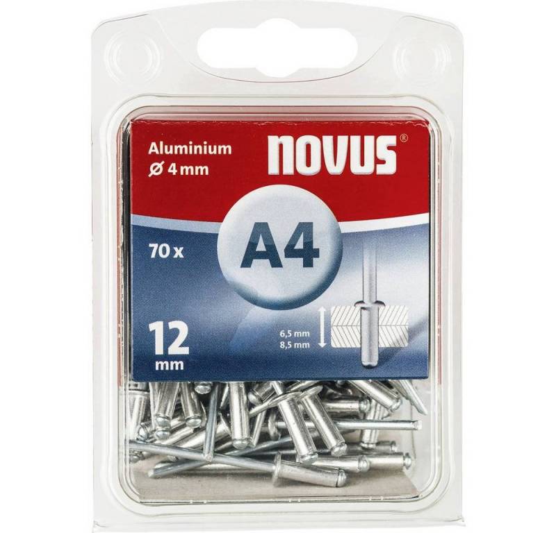 NOVUS Niete Blindniete A 4 x 12 mm Aluminium 70 Stück von NOVUS