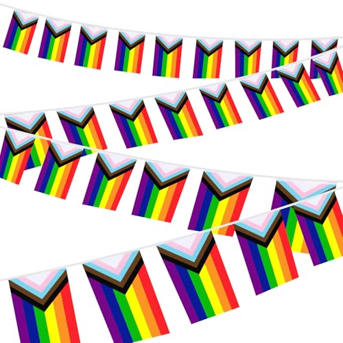 NOVWANG 4 Set Progress Pride Flagge Regenbogen Flaggen Banner Gay Flag LGBT Flaggen Banner String 32.0 m / 100 Flaggen NOVWANG 4 Set Progress Pride Flagge Regenbogen Flaggen Banner Gay Flag LGBT Flaggen Banner String 32.0 m / 100 Flaggen von NOVWANG