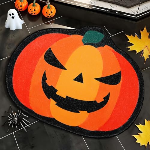 NOVWANG Halloween-Kürbis-Teppich, 45 x 65 cm, Herbst-Kürbis-Badematten, Halloween-Badematte, Herbst-Badematte, rutschfest, für Dusche, Haustür, Schlafzimmer, Wohnzimmer, Heimdekoration NOVWANG Halloween-Kürbis-Teppich, 45 x 65 cm, Herbst-Kürbis-Badematten, Halloween-Badematte, Herbst-Badematte, rutschfest, für Dusche, Haustür, Schlafzimmer, Wohnzimmer, Heimdekoration von NOVWANG