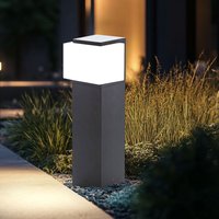 Nowa - Außenleuchte Standlampe Außen Stehlampe anthrazit Wegeleuchte Aluminium Glas, 1x E27 Fassung, LxBxH 14x12x40 cm von NOWA