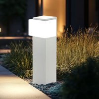 Nowa - Außenleuchte Standlampe Außen Stehlampe weiß Wegeleuchte Aluminium Glas, 1x E27 Fassung, LxBxH 14x12x40 cm von NOWA
