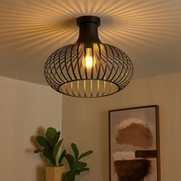 Nowa - Deckenlampe Deckenleuchte Wohnzimmerlampe E27 Industrial Gitter rost h 35 cm von NOWA