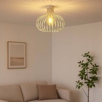 Nowa - Deckenlampe Deckenleuchte Wohnzimmerlampe E27 Industrial Gitter sand h 35 cm von NOWA