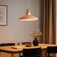 Esszimmerleuchte pink Hängelampe Retro Hängeleuchte holzoptik rosa, E27 Fassung, DxH 35x150 cm von NOWA