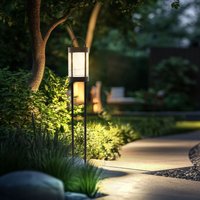 LED Außenstehlampe Wegeleuchte schwarz Gartenlampe Terrassenlampe Stehleuchte, Metall, 8W 855lm warmweiß, DxH 12,5 x 100 cm von NOWA