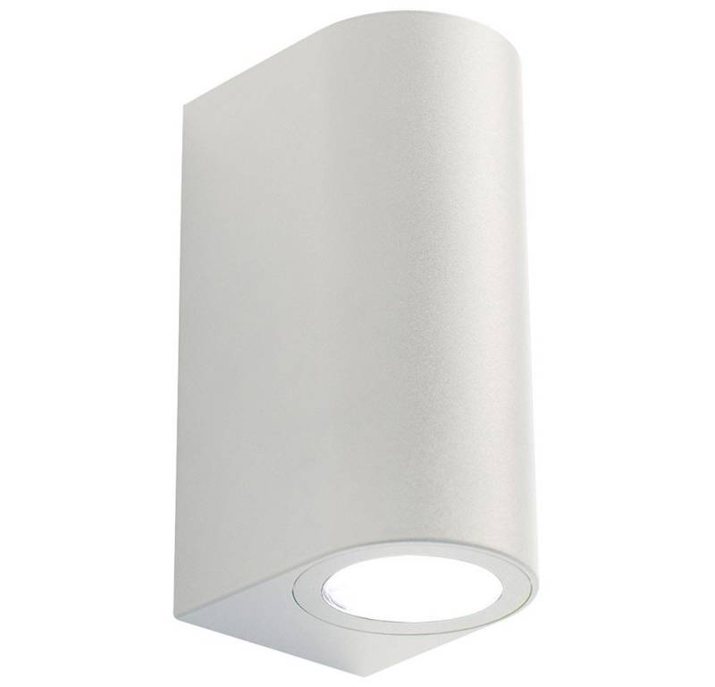 NOWA Außen-Wandleuchte, Leuchtmittel nicht inklusive, Außenwandlampe Fassadenlampe Terrassenlampe Gartenlampe weiß H 15,2cm von NOWA