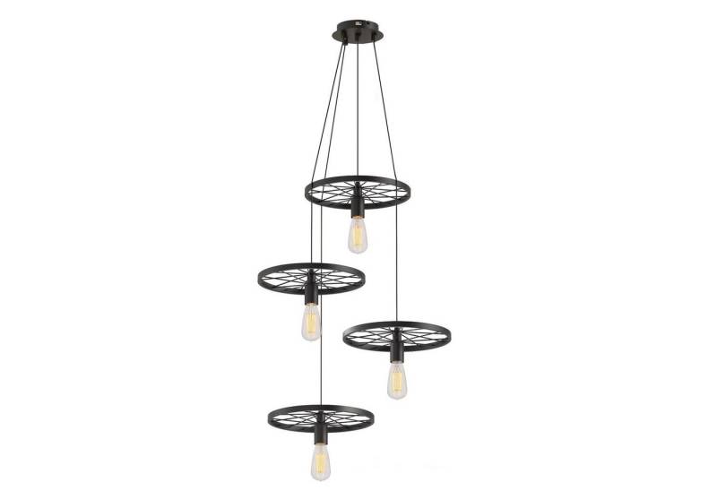 NOWA Pendelleuchte Pendelleuchte 4-flammig Spike, ohne Leuchtmittel, Deckenlampe Fahrradoptik Industrial von NOWA