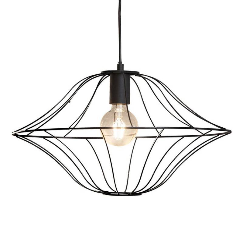 NOWA Hängeleuchte, Leuchtmittel nicht inklusive, Decken Pendel Lampe schwarz Wohn Ess Zimmer Beleuchtung Retro Käfig von NOWA