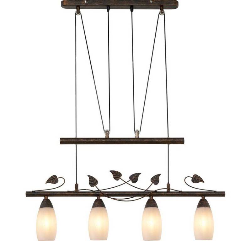 NOWA Hängeleuchte, Leuchtmittel nicht inklusive, Zugpendelleuchte Hängelampe Esszimmerlampe Höhenverstellbar Glas von NOWA