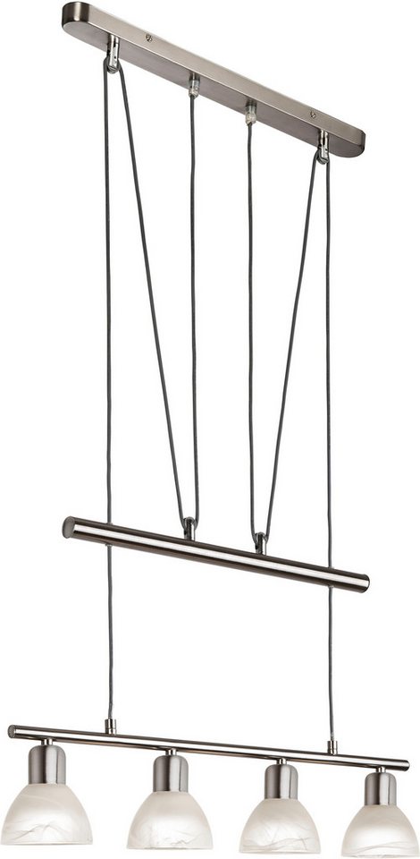 NOWA Hängeleuchte DAYTONA, Leuchtmittel wechselbar, Warmweiß, Pendelleuchte, Hängelampe, Dekor, alabaster, Esstisch, Essbereich von NOWA