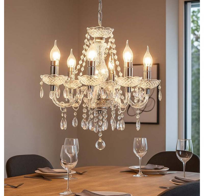 NOWA Kronleuchter, Leuchtmittel nicht inklusive, Kronleuchter Hängelampe Lüster 5 flammig Kristall Wohnzimmerleuchte NOWA Kronleuchter, Leuchtmittel nicht inklusive, Kronleuchter Hängelampe Lüster 5 flammig Kristall Wohnzimmerleuchte von NOWA
