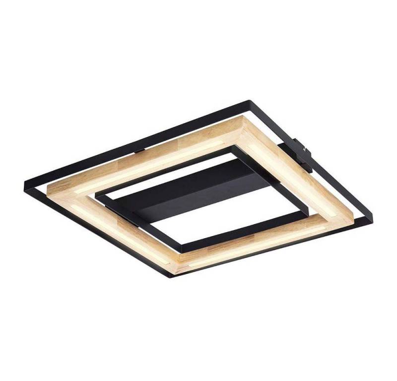 NOWA LED Deckenleuchte, LED-Leuchtmittel fest verbaut, Deckenlampe Deckenleuchte Wohnzimmerlampe Bambus dimmbar LED L 46 cm von NOWA