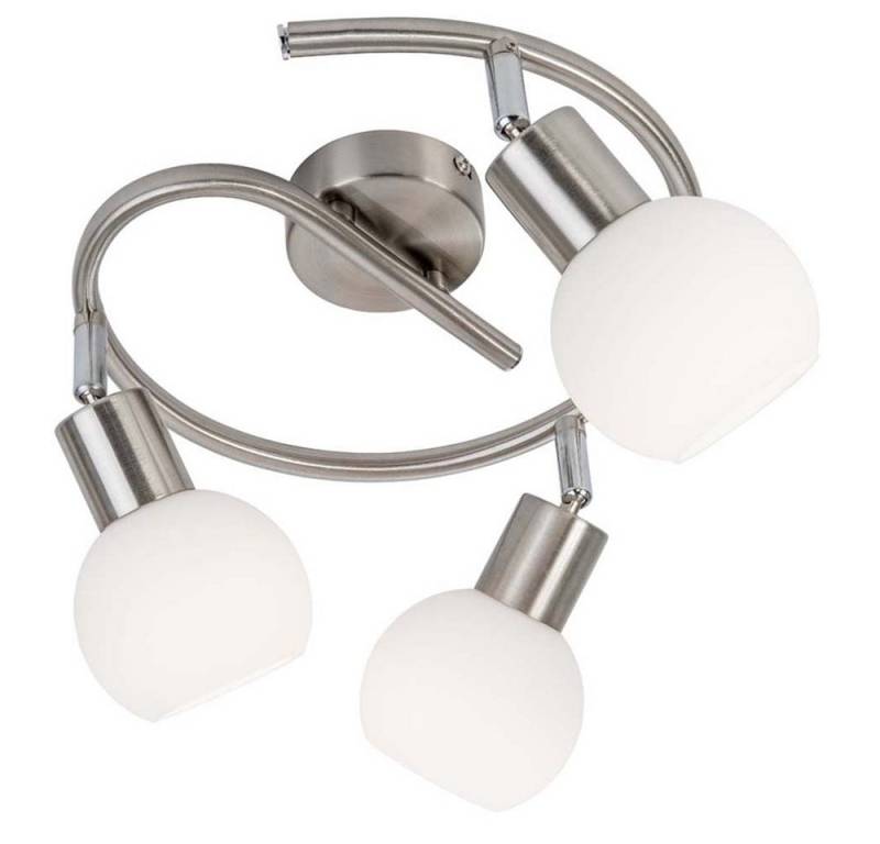 NOWA LED Deckenleuchte, Leuchtmittel inklusive, Warmweiß, Deckenleuchte Wohnzimmerlampe Deckenlampe LED Spots beweglich Glas von NOWA