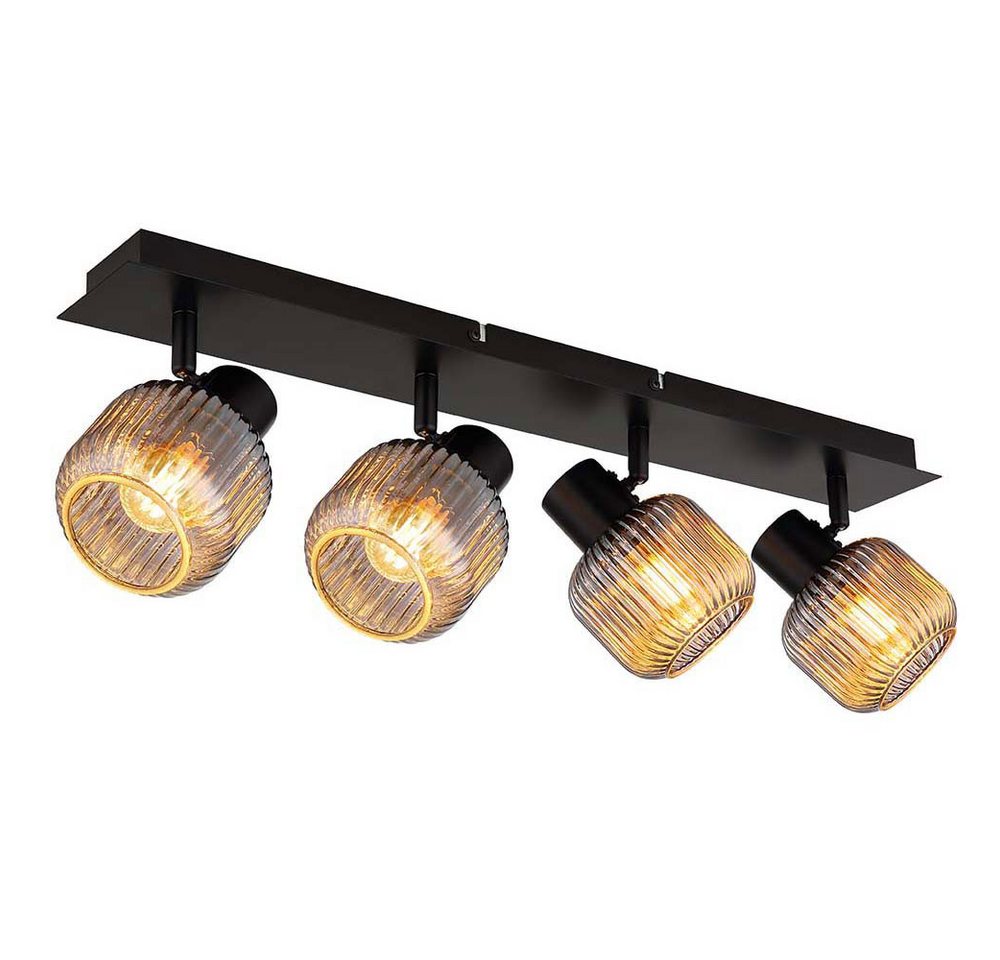 NOWA LED Deckenleuchte, Leuchtmittel inklusive, Warmweiß, LED Deckenleuchte Spotlampe verstellbar Rauchglas Filament dimmbar von NOWA
