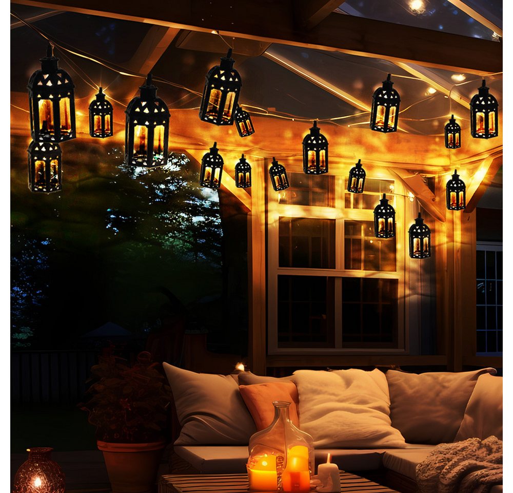 NOWA LED Dekolicht, LED-Leuchtmittel fest verbaut, Warmweiß, Lichterkette Gartendeko Außenleuchte 30x LED Laterne Solarlampe von NOWA