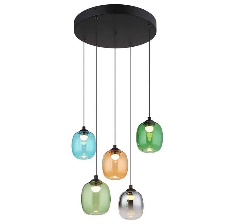 NOWA LED-Hängeleuchte, LED-Leuchtmittel fest verbaut, Warmweiß, Pendelleuchte Hängelampe Esszimmerleuchte schwarz Glas mehrfarbig NOWA LED-Hängeleuchte, LED-Leuchtmittel fest verbaut, Warmweiß, Pendelleuchte Hängelampe Esszimmerleuchte schwarz Glas mehrfarbig von NOWA