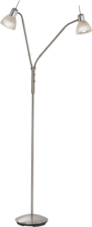 NOWA LED Stehlampe DAYTONA, Leuchtmittel wechselbar, Warmweiß, Stehleuchte, beweglich, alabaster Optik, Wohnzimmer, Flur von NOWA