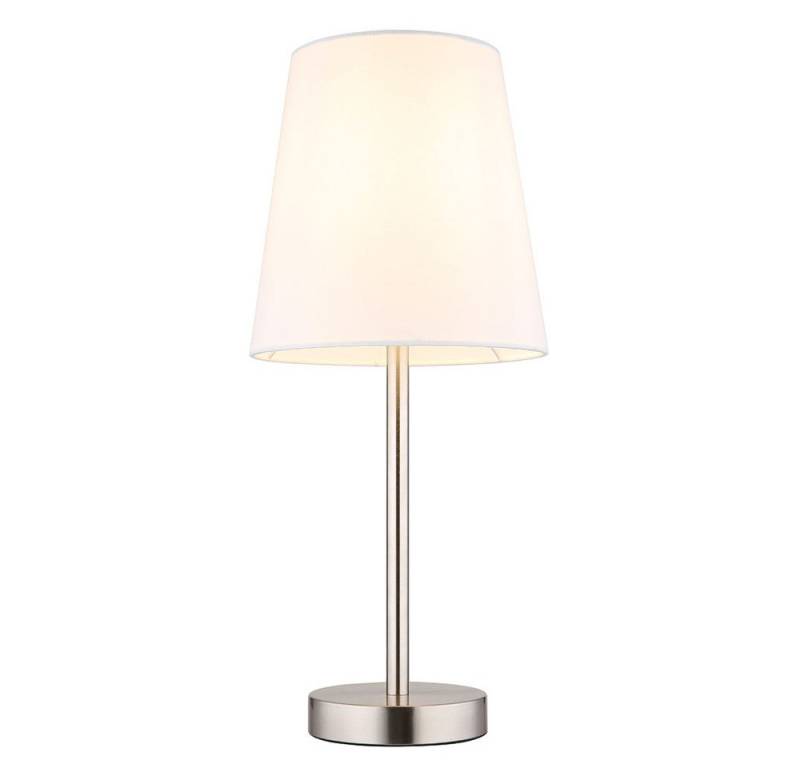 NOWA LED Tischleuchte, Leuchtmittel inklusive, Warmweiß, Tischleuchte Beistellleuchte Schlafzimmerlampe LED Textil weiß silber von NOWA