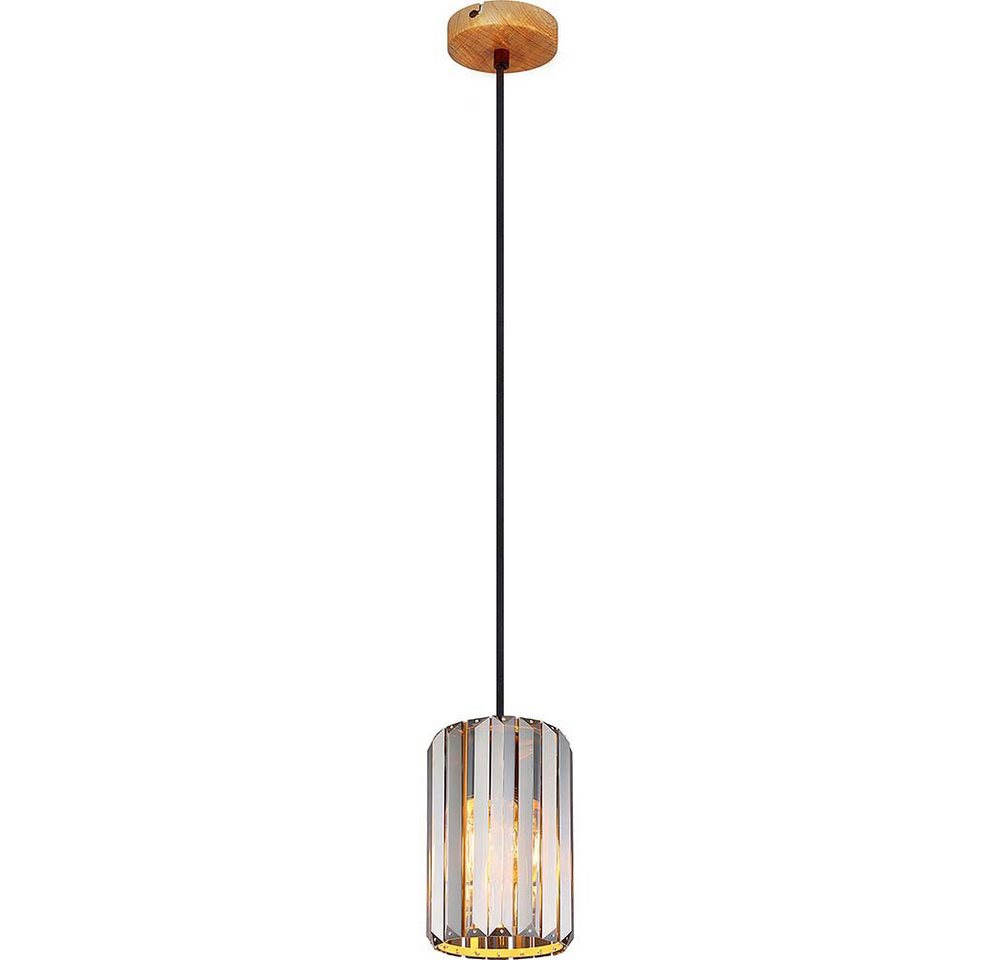 NOWA Pendelleuchte, Leuchtmittel inklusive, Pendelleuchte Hängelampe Esstischlampe Kristall rauchfarben H 120 cm von NOWA