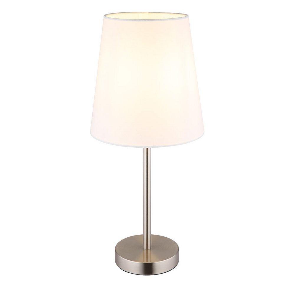 NOWA Schreibtischlampe, Leuchtmittel nicht inklusive, Tischlampe Tischleuchte Nachttischleuchte Metall nickel-matt Textil von NOWA