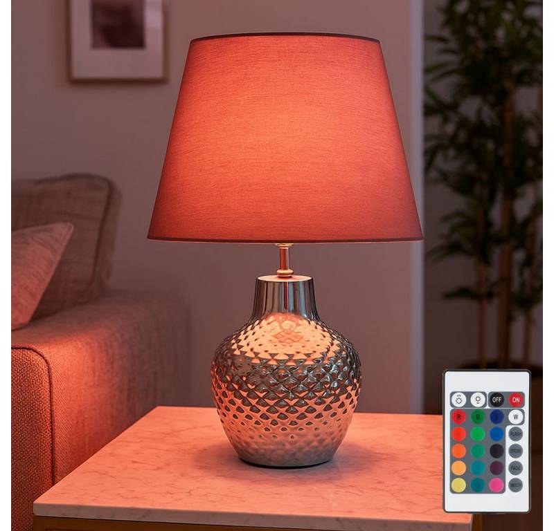 NOWA Tischleuchte, Leuchtmittel inklusive, Warmweiß, Tischlampe Wohnzimmer Nachttischlampe Tischlampe RGB LED von NOWA