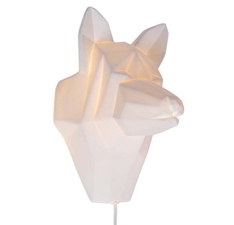 NOWA Wandleuchte, Leuchtmittel nicht inklusive, Wandlampe Wandleuchte Schlafzimmerlampe Flurlampe Porzellan Hund E14 von NOWA