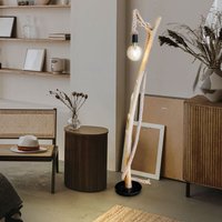 Stehlampe Holzleuchte Wohnzimmerlampe braun Stehleuchte Schlafzimmerlampe, Hanfseil, 1x E27, BxH 25x 150 cm von NOWA